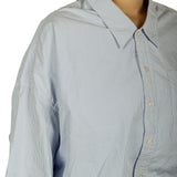 R13 Damen Geknöpftes Cropped-Hemd Gestreift blau weiß