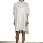 R13 Damen Hemdblusenkleid im Oversized-Look weiß