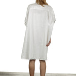 R13 Damen Hemdblusenkleid im Oversized-Look weiß