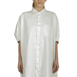 R13 Damen Hemdblusenkleid im Oversized-Look weiß