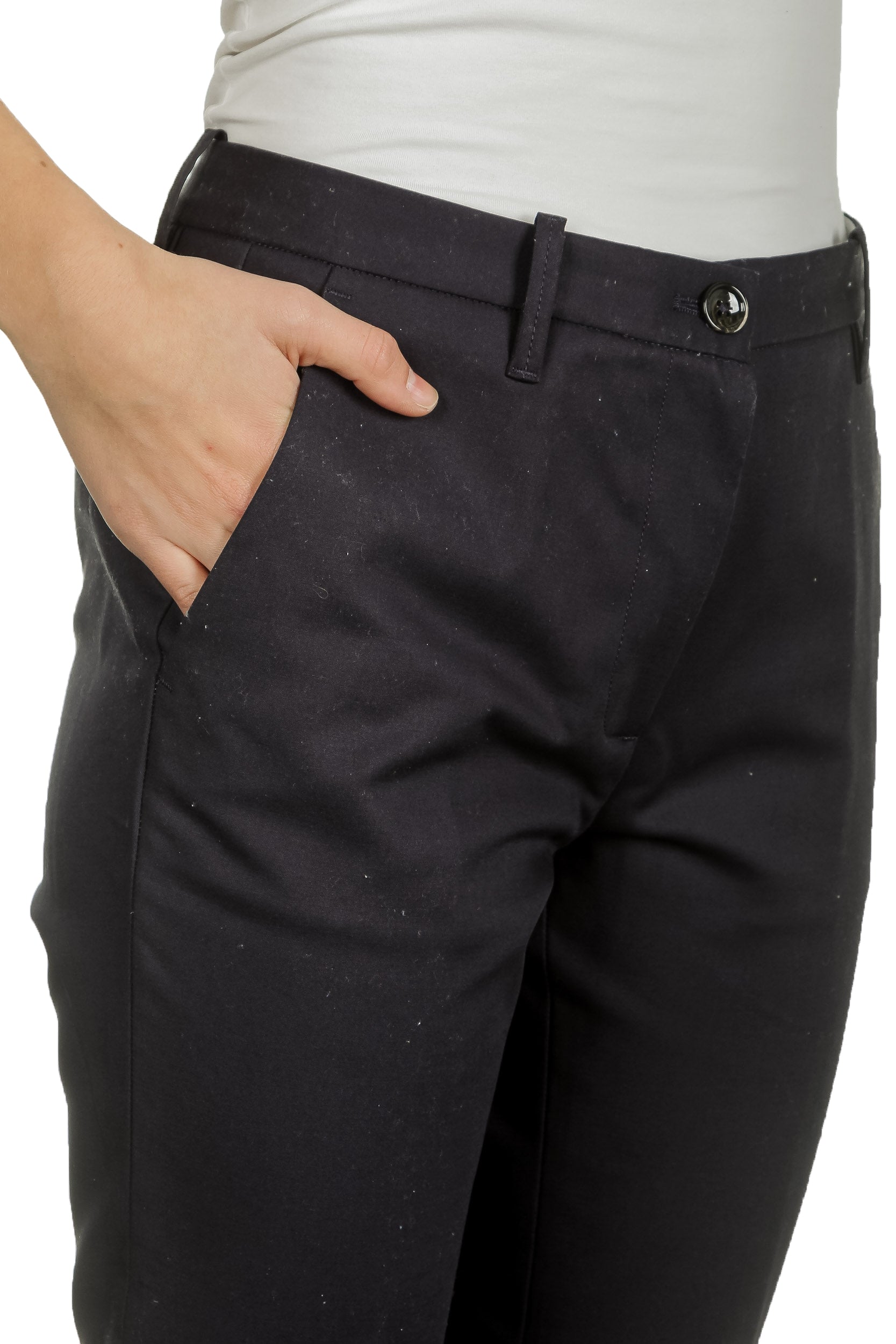 Nine In The Morning Damen Chino Hose dunkelblau