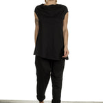 Rundholz Damen Shirt mit drapiertem Kragen schwarz