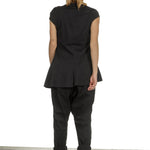 Rundholz Damen Shirt mit drapiertem Kragen schwarz