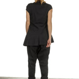 Rundholz Damen Shirt mit drapiertem Kragen schwarz