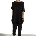 Rundholz Damen Ausgestelltes Jerseykleid schwarz