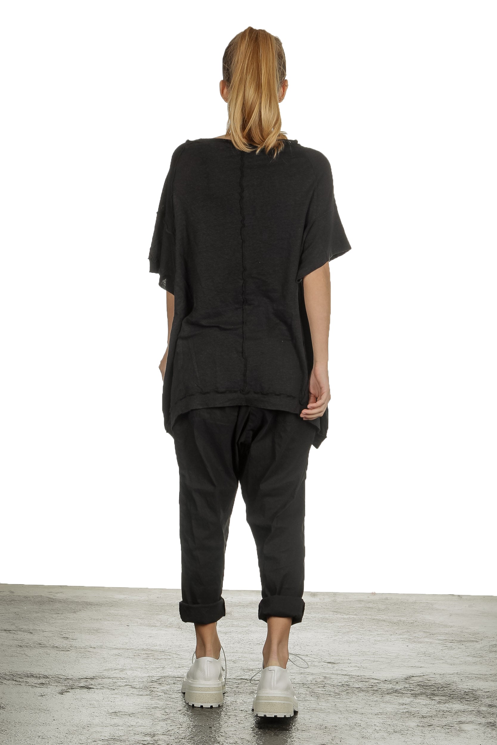Rundholz Damen Ausgestelltes Jerseykleid schwarz