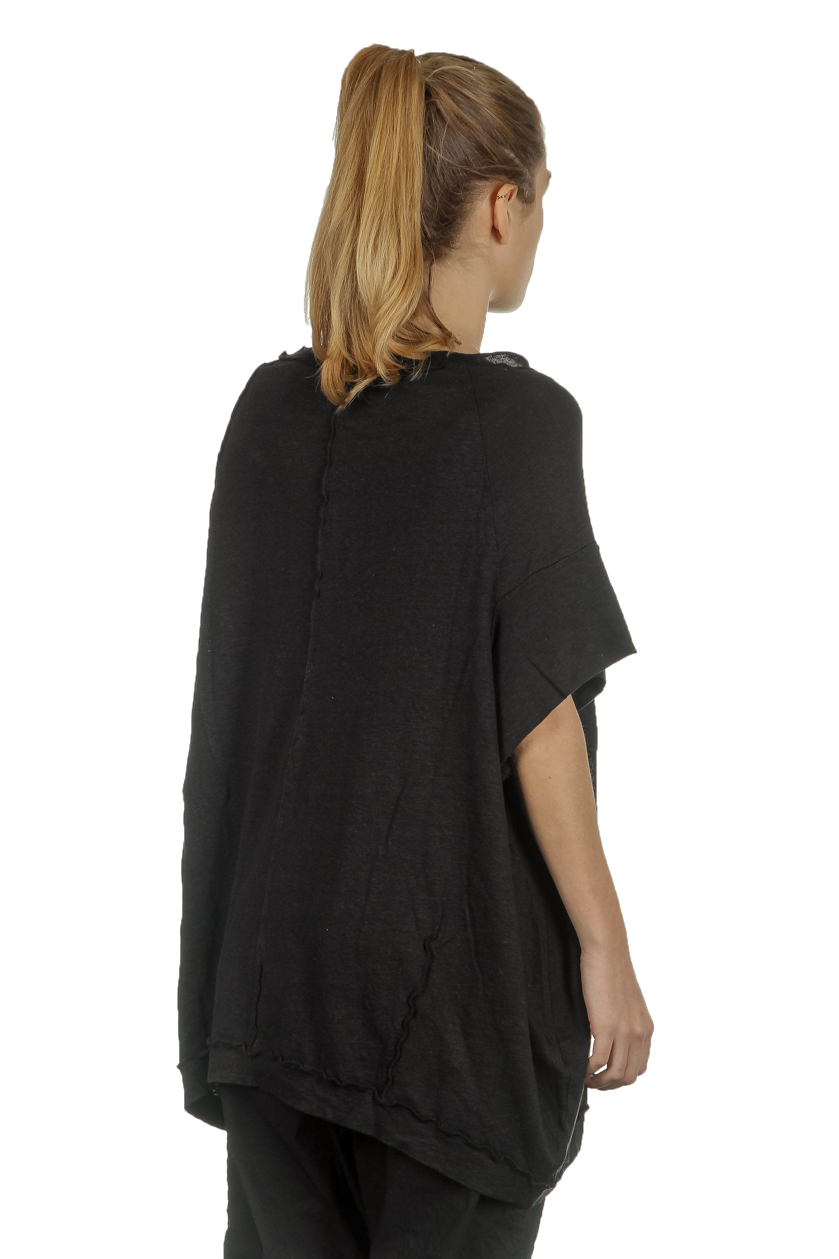 Rundholz Damen Ausgestelltes Jerseykleid schwarz