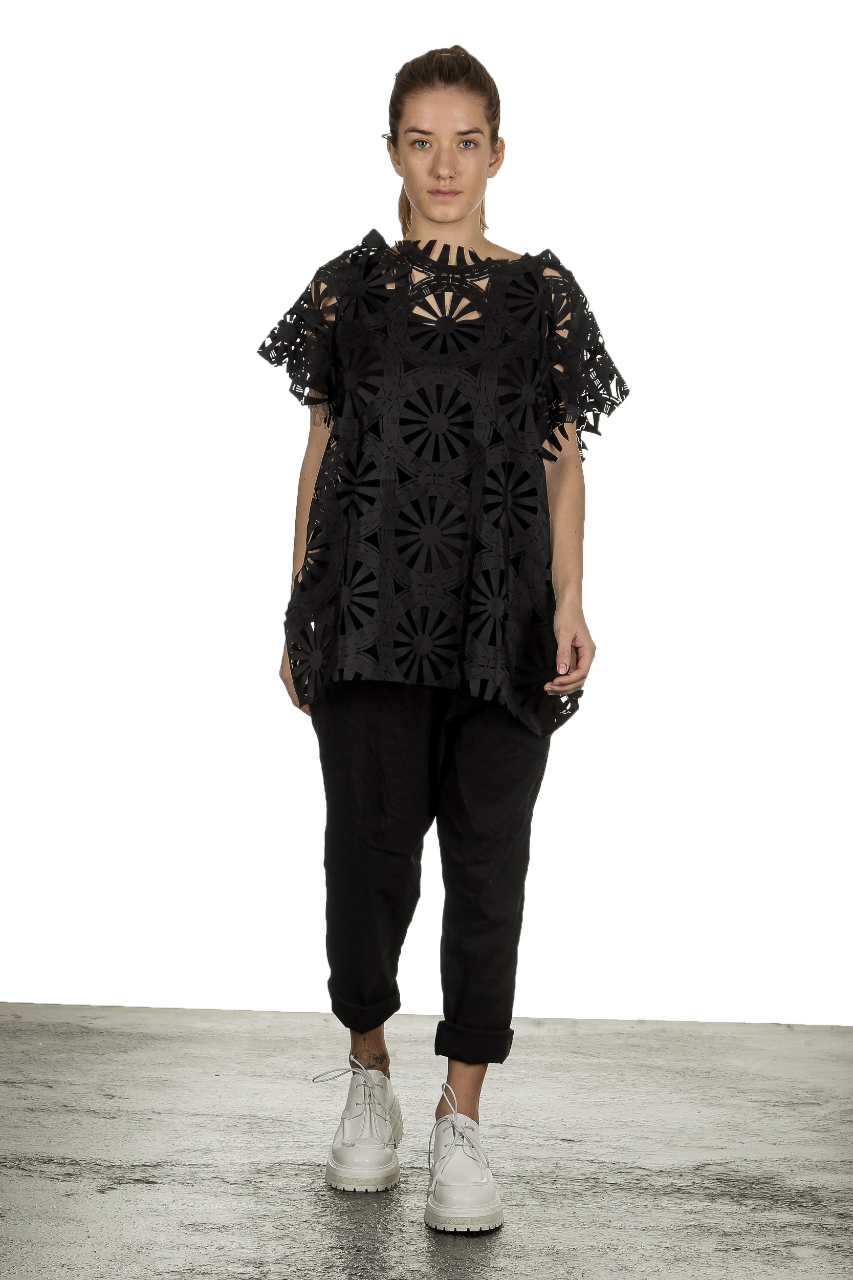 Rundholz Damen Ausgestelltes Oversized Shirt schwarz