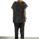 Rundholz Damen Ausgestelltes Oversized Shirt schwarz