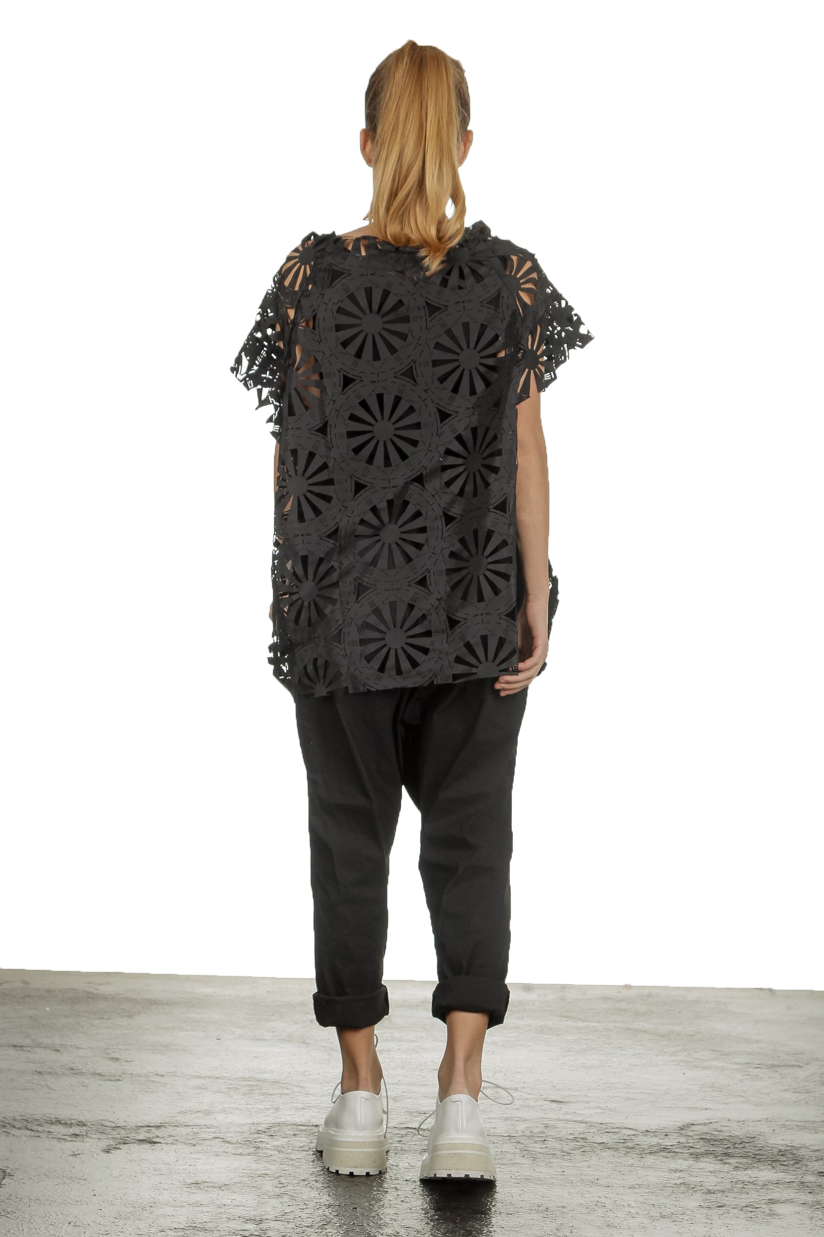 Rundholz Damen Ausgestelltes Oversized Shirt schwarz