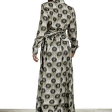 813 Ottotredici Damen Maxikleid mit Print aus Seide mehrfarbig