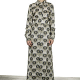 813 Ottotredici Damen Maxikleid mit Print aus Seide mehrfarbig