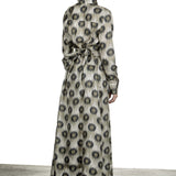 813 Ottotredici Damen Maxikleid mit Print aus Seide mehrfarbig