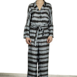813 Ottotredici Damen Overall mit Print aus Seide mehrfarbig