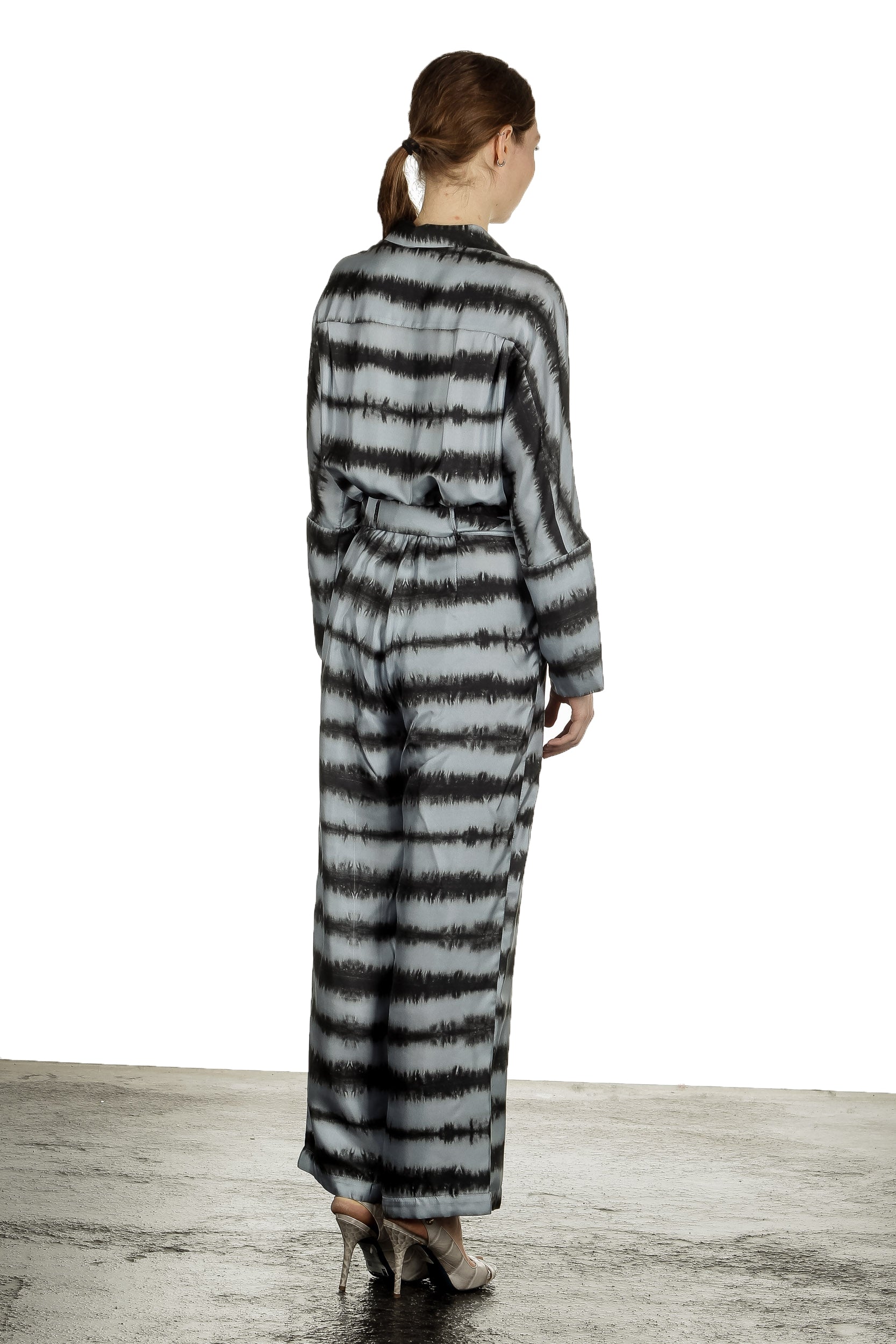 813 Ottotredici Damen Overall mit Print aus Seide mehrfarbig