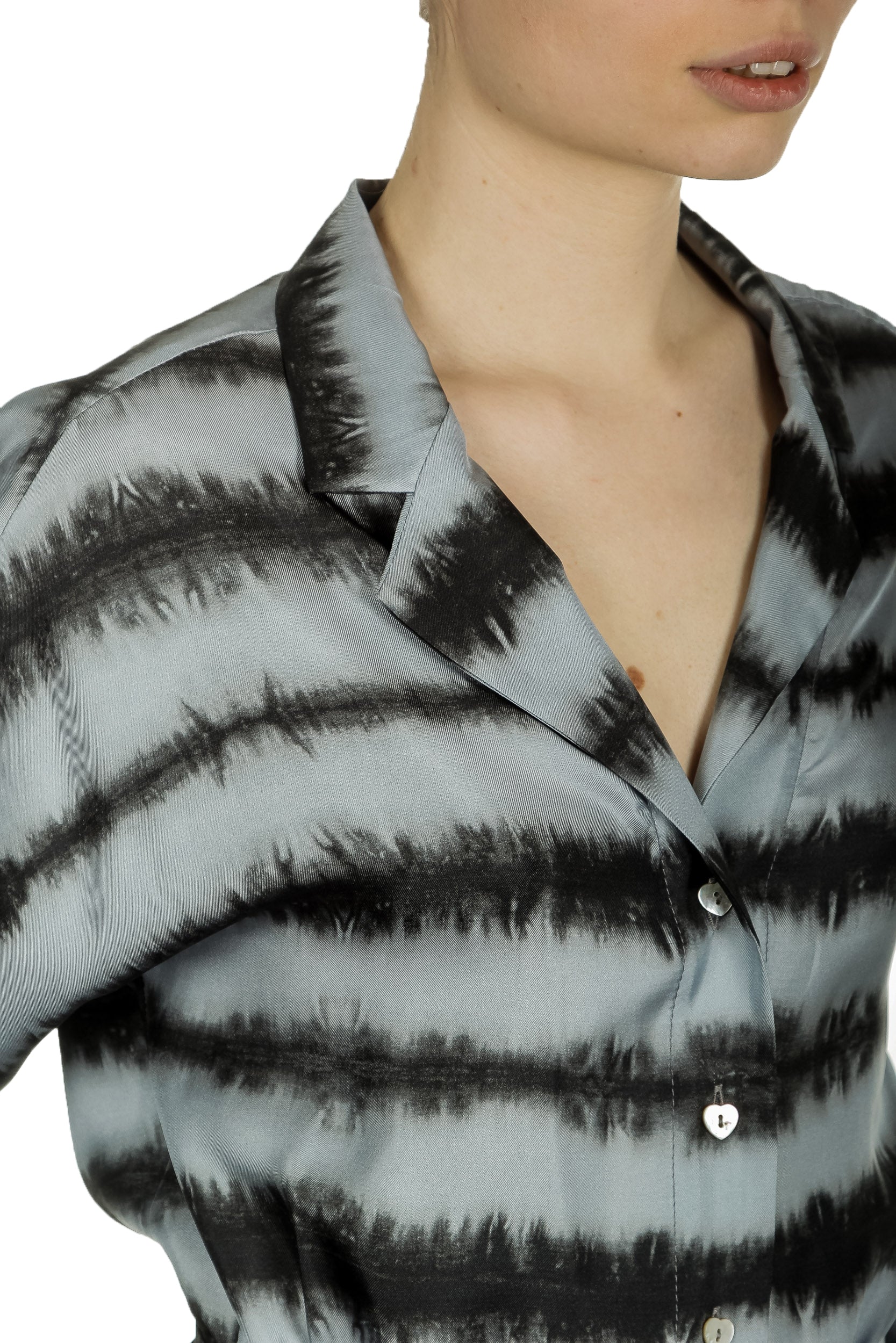 813 Ottotredici Damen Overall mit Print aus Seide mehrfarbig