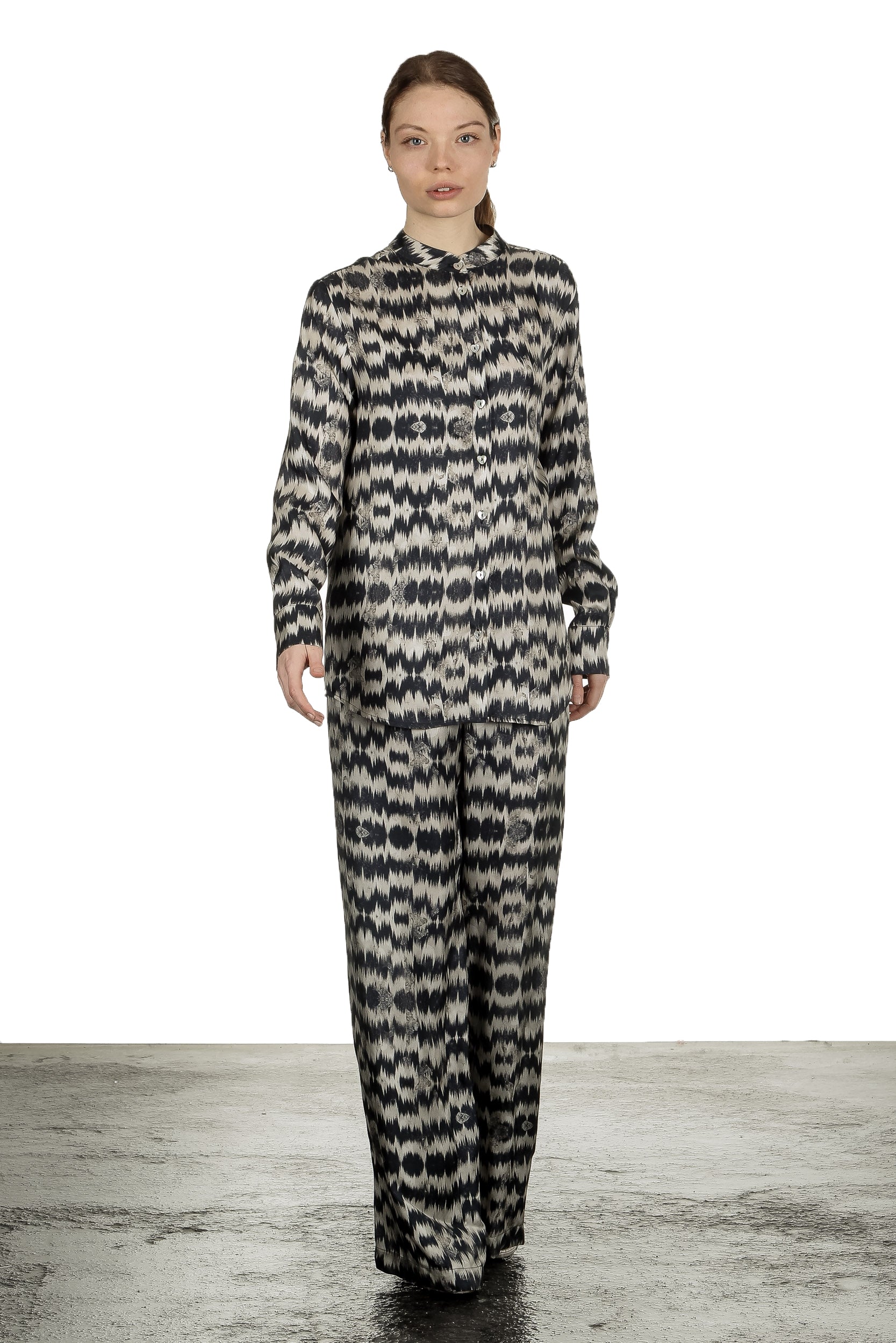 813 Ottotredici Damen Hosenrock mit Print aus Seide mehrfarbig