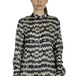 813 Ottotredici Damen Bluse mit Print aus Seide mehrfarbig