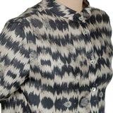 813 Ottotredici Damen Bluse mit Print aus Seide mehrfarbig