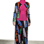 Pleats Please Issey Miyake Plissé Longsleeve Top Stehkragen pink