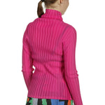 Pleats Please Issey Miyake Plissé Longsleeve Top Stehkragen pink