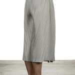 Pleats Please Issey Miyake Damen  Plissee Weite 7/8 Taillenhose grau