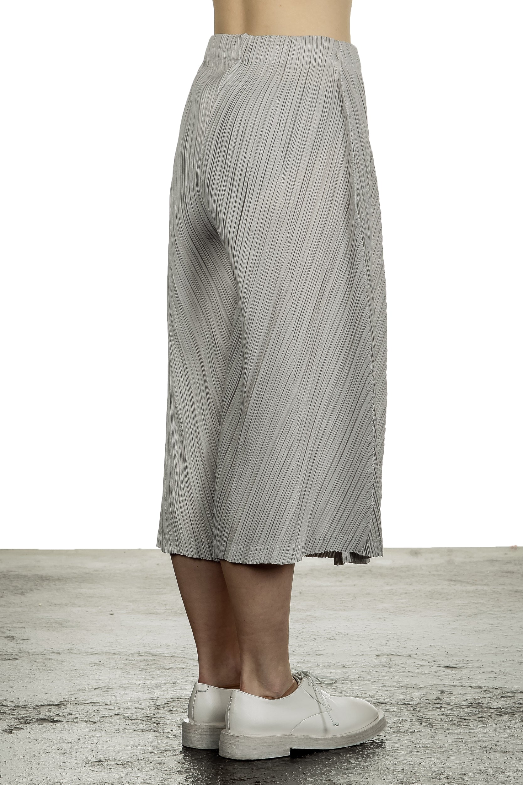 Pleats Please Issey Miyake Damen  Plissee Weite 7/8 Taillenhose grau