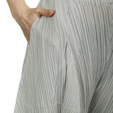 Pleats Please Issey Miyake Damen  Plissee Weite 7/8 Taillenhose grau