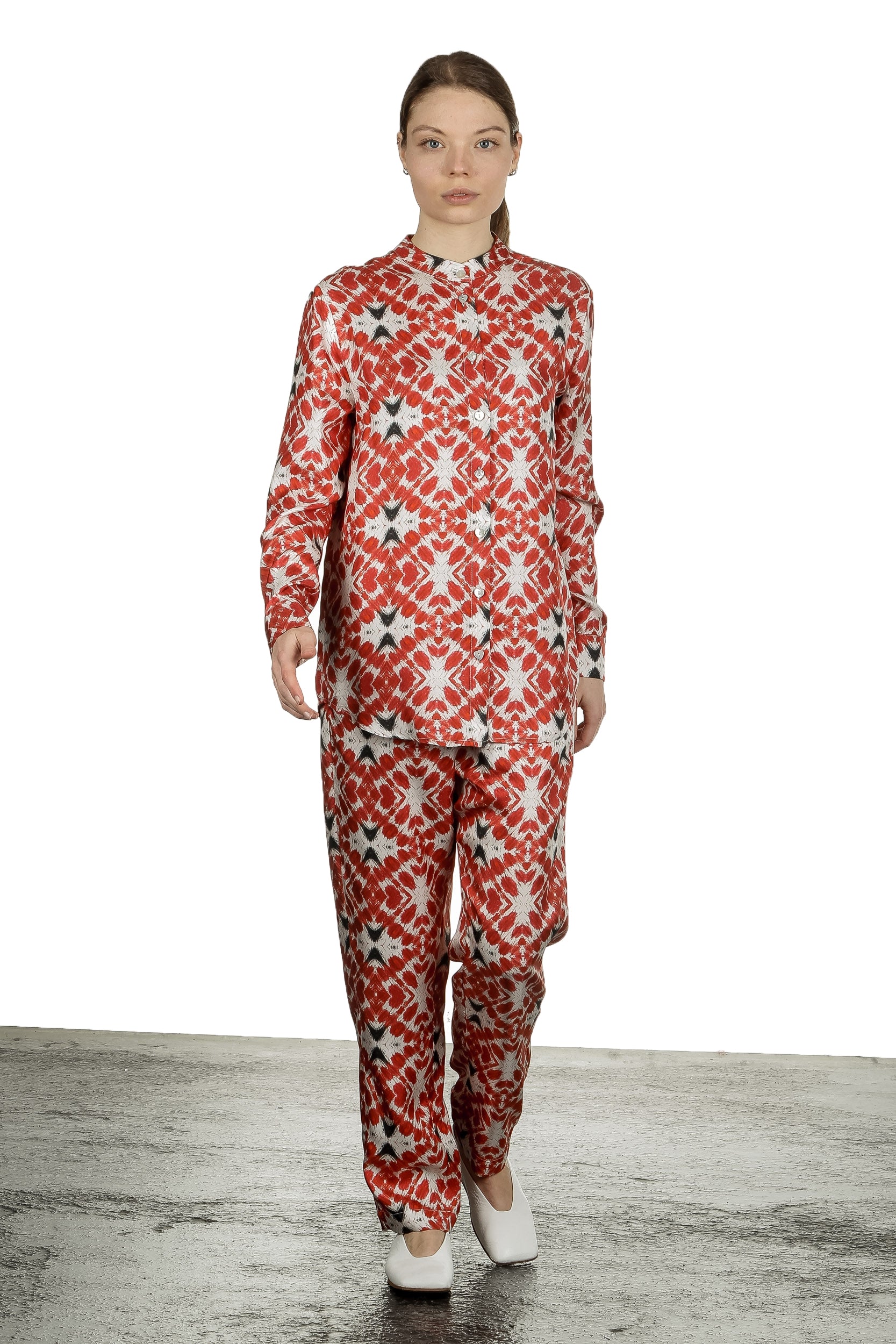 813 Ottotredici Damen Hosenrock mit Print aus Seide mehrfarbig