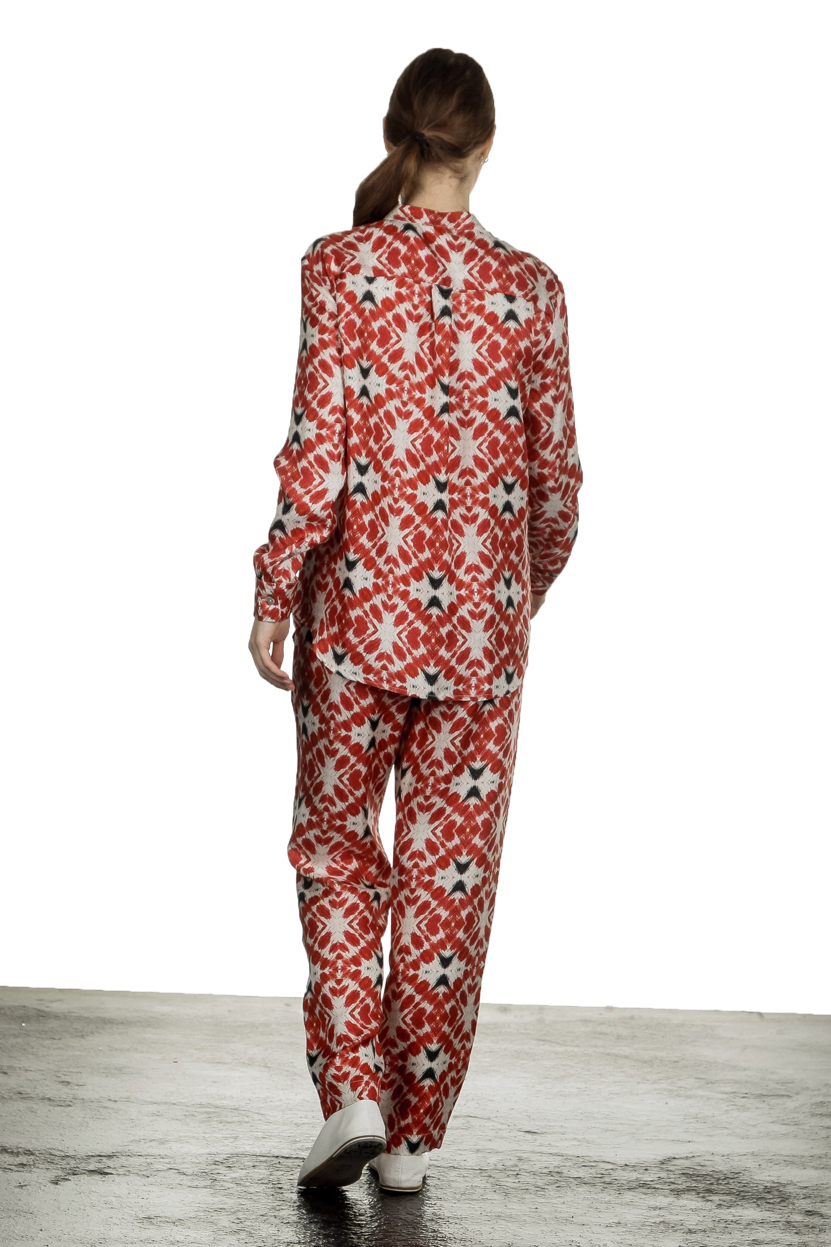 813 Ottotredici Damen Hosenrock mit Print aus Seide mehrfarbig