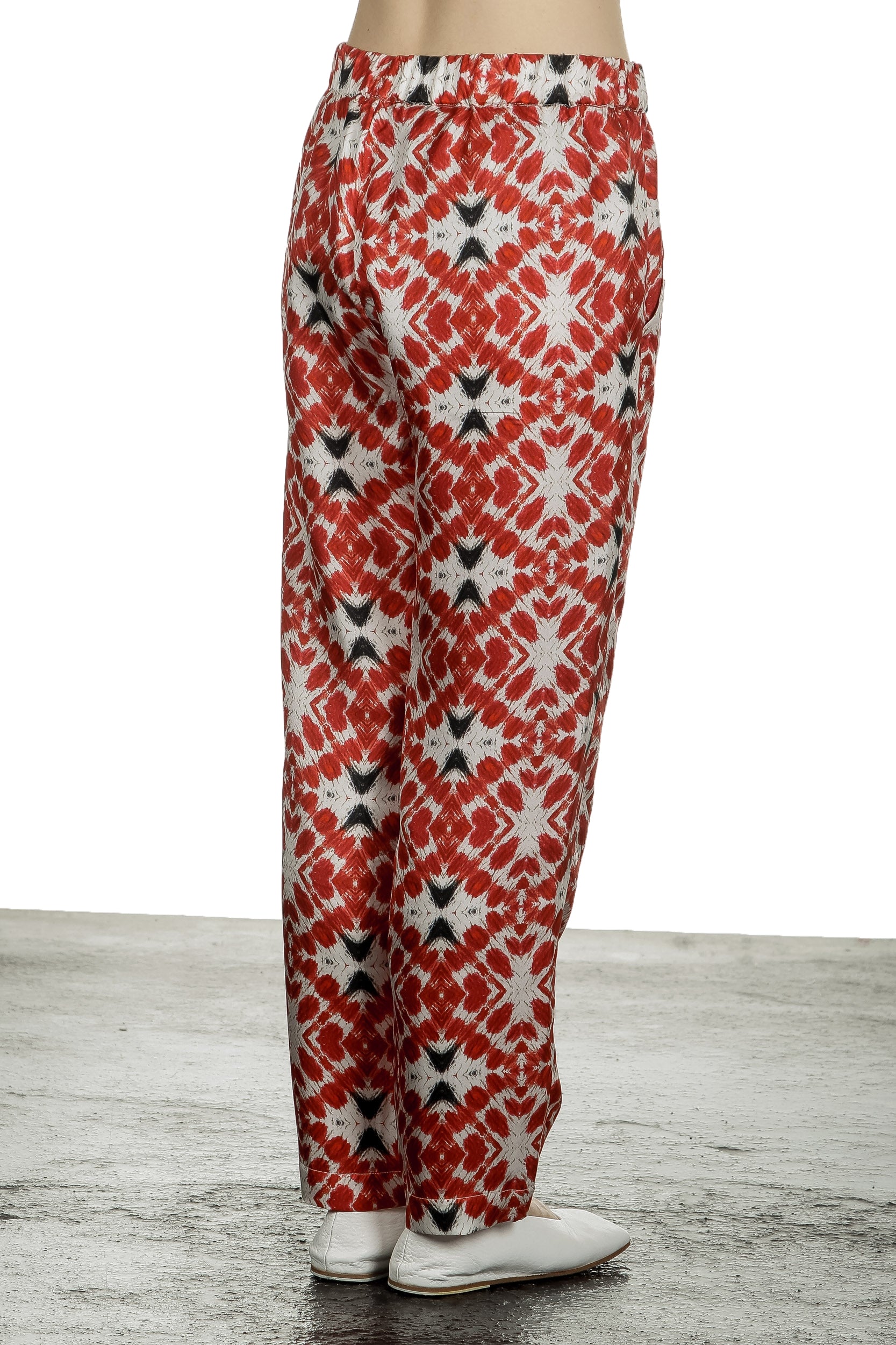 813 Ottotredici Damen Hosenrock mit Print aus Seide mehrfarbig