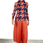 Pleats Please Issey Miyake Plissee Longsleeve Shirt mit Print