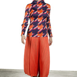 Pleats Please Issey Miyake Plissee Longsleeve Shirt mit Print