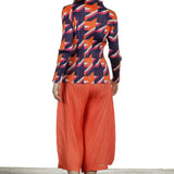 Pleats Please Issey Miyake Plissee Longsleeve Shirt mit Print
