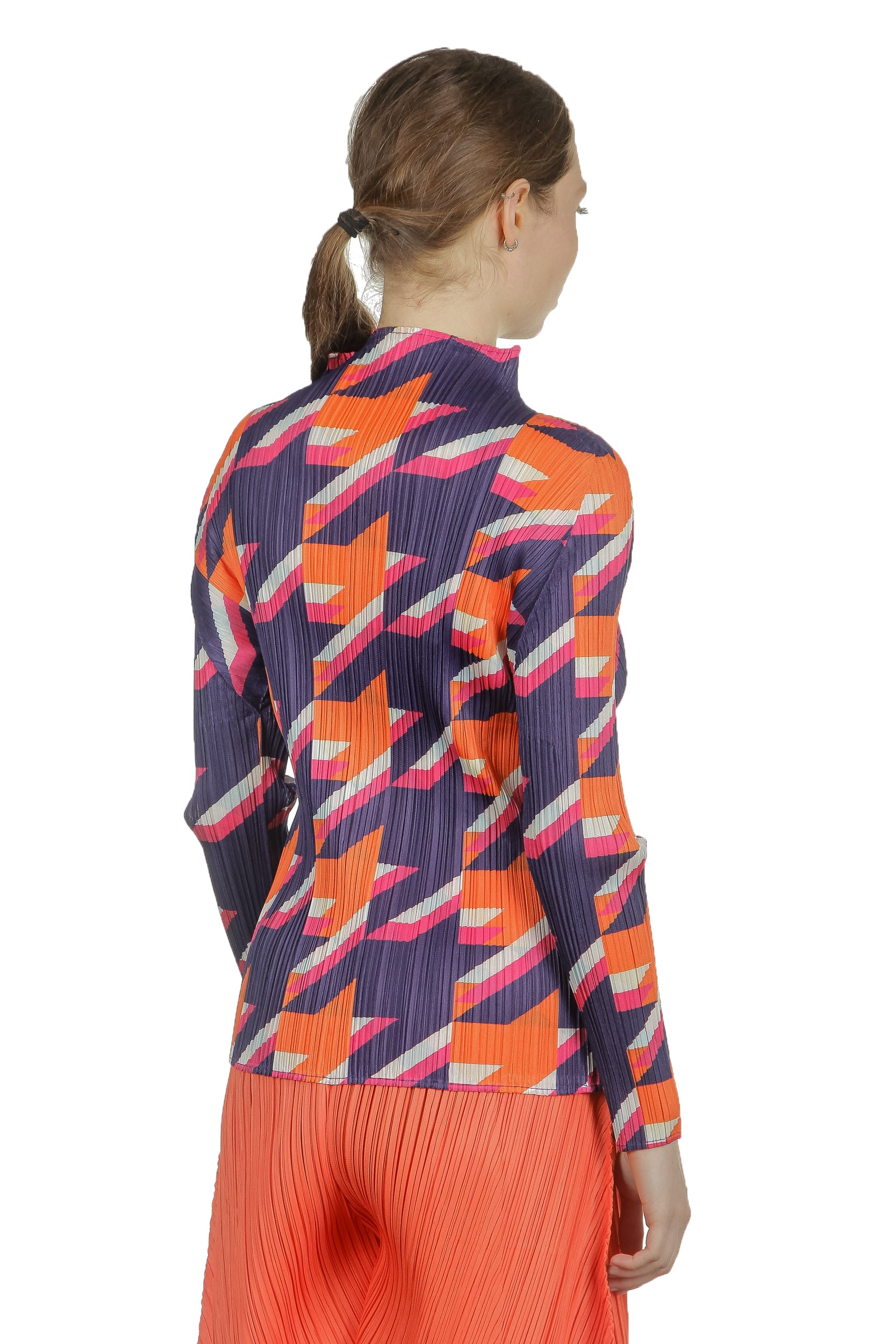 Pleats Please Issey Miyake Plissee Longsleeve Shirt mit Print