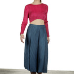 Pleats Please Issey Miyake Damen  Plissee Weite 7/8 Taillenhose blau