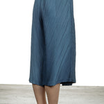 Pleats Please Issey Miyake Damen  Plissee Weite 7/8 Taillenhose blau