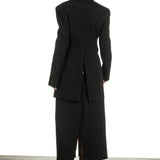 Paco Rabanne Damen Oversized Blazer mit Verzierter Brosche schwarz