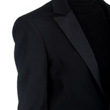 Paco Rabanne Damen Oversized Blazer mit Verzierter Brosche schwarz