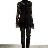 Paco Rabanne Damen Bluse mit Spitzendetails schwarz