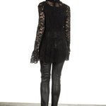 Paco Rabanne Damen Bluse mit Spitzendetails schwarz