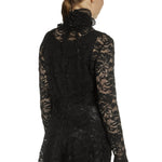 Paco Rabanne Damen Bluse mit Spitzendetails schwarz