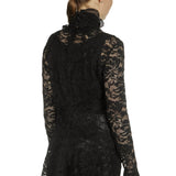 Paco Rabanne Damen Bluse mit Spitzendetails schwarz