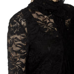 Paco Rabanne Damen Bluse mit Spitzendetails schwarz