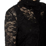 Paco Rabanne Damen Bluse mit Spitzendetails schwarz