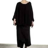 Rundholz Damen Cropped Strickpullover in Ballonform schwarz