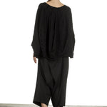 Rundholz Damen Cropped Strickpullover in Ballonform schwarz