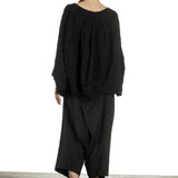 Rundholz Damen Cropped Strickpullover in Ballonform schwarz