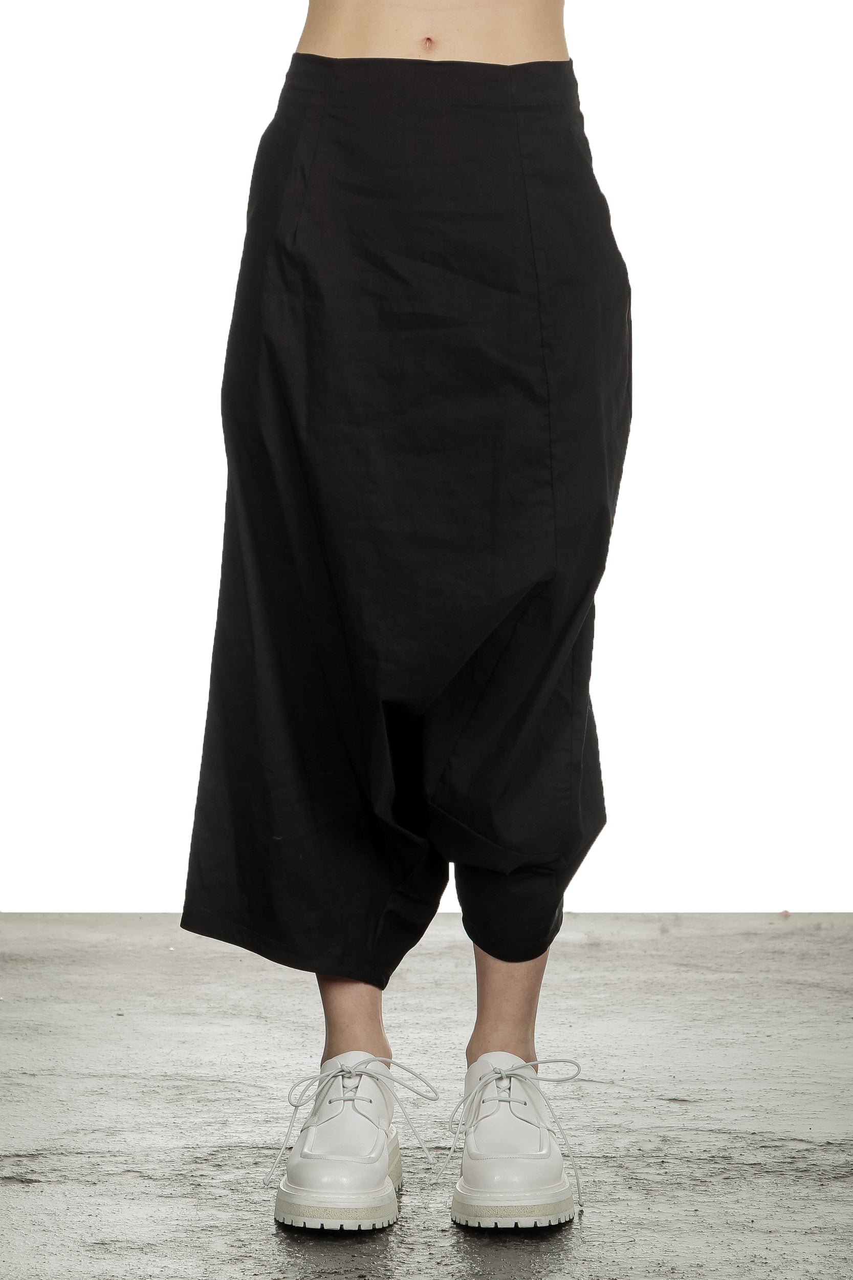 Rundholz Damen Sarouel Hose mit hohem Bund schwarz