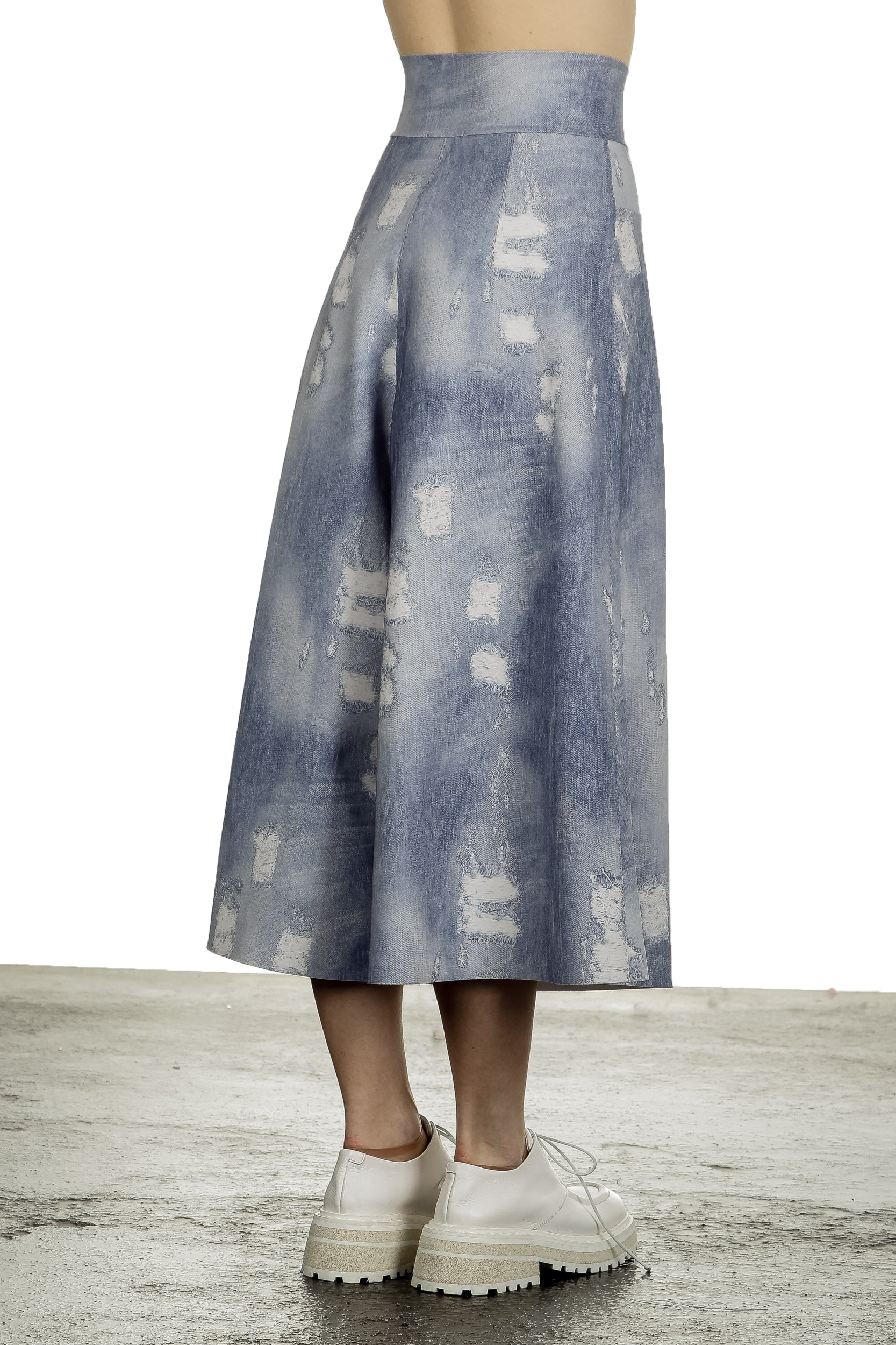 Schella Kann 2 Damen Culotte Hose in Jeans-Print mehrfarbig